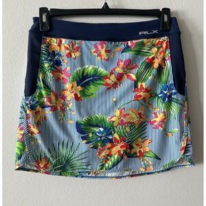 RLX Ralph Lauren Skort Women's  Medium Striped Floral Golf Athletic Pickleball